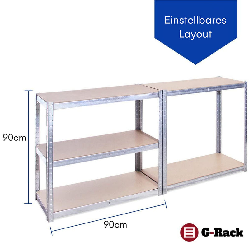 Grack Heavy Duty Shelf1 Blue Storage Shelf 5 Compartments For Basement Workshop