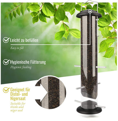 I 52cm feeding column Niger seeds for goldfinch siskin made of stainless steel