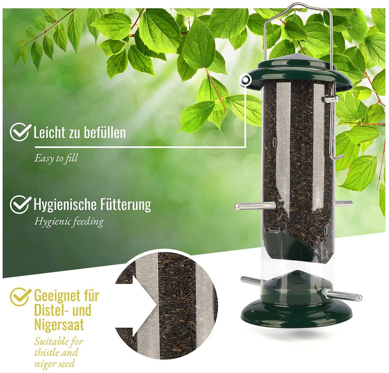 I 52cm feeding column Niger seeds for goldfinch siskin made of stainless steel