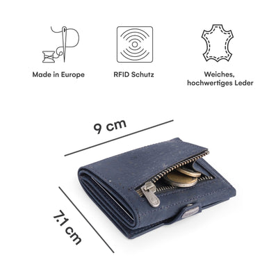 Slim Wallet Nextgen Leather I Small Wallet with Coin Compartment I Wallet with RFID