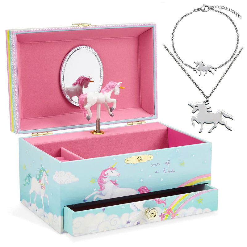 Unicorn Music Box Jewelry Set for Little Girls 3 Unicorn Gifts for Girls