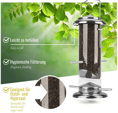 I 52cm feeding column Niger seeds for goldfinch siskin made of stainless steel