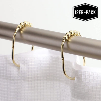 Wide shower curtain rings hooks stainless steel set of 12