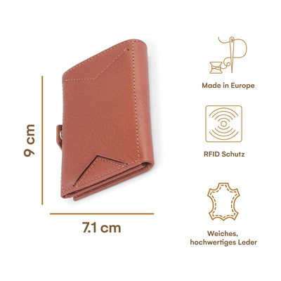 Slim Wallet Nextgen Leather I Small Wallet with Coin Compartment I Wallet with RFID