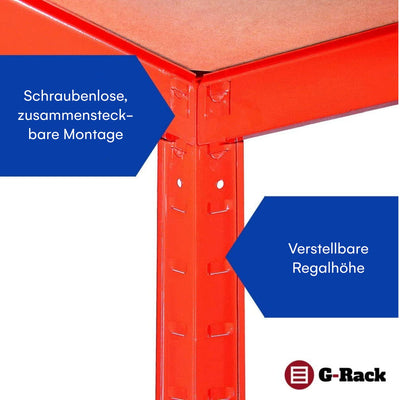 Grack heavy duty shelf 1 red storage shelf 5 compartments for basement workshop