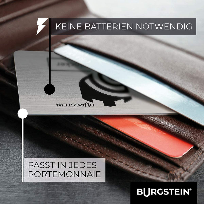 BURGSTEIN ® RFID BLOCKER CARD NFC PROTECTION CARD - EFFECTIVE JAMMER TECHNOLOGY TO PROTECT AGAINST DATA THEFT - EXTRA THIN