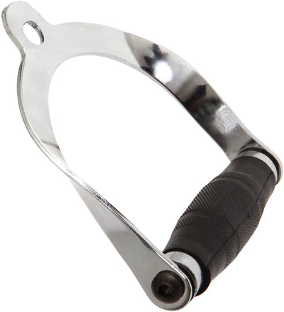 Hoof handle one-hand cable chrome-plated and knurled I stirrup with rotating handle