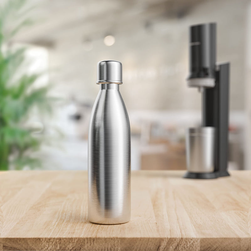 Stainless steel bottle 06l easy to take with you compatible with Sodastream