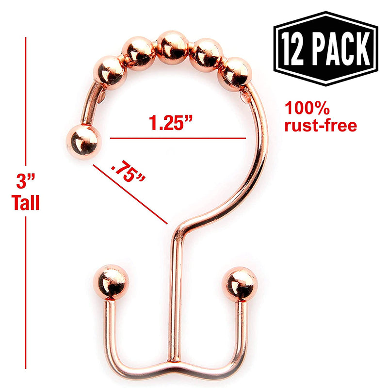 2LB DEPOT COPPER SHOWER CURTAIN HOOK RINGS