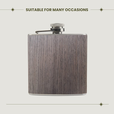 Wooden Hip Flask With Stainless Steel And Screw Cap 6oz Original And Funny