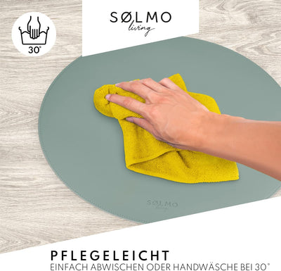 SÖLMO SØLMO I DESIGNER ROUND PLACEMAT MADE OF PU LEATHER - LARGE CHOICE OF COLORS - WIPABLE HEAT RESISTANT I PLACEMAT