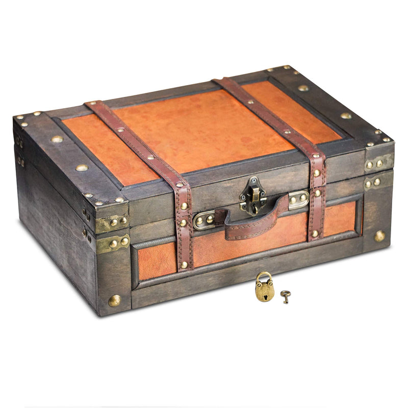 BRYNNBERG TREASURE CHEST LOCKABLE WITH LOCK APPROX. 39X27X14CM –