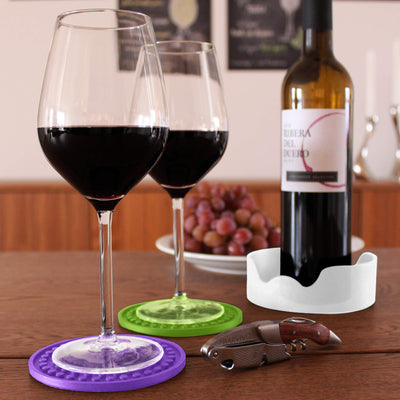 BARVIVO RAINBOW DRINK COASTER WITH HOLDER SET OF 6 - TABLE PROTECTION FOR EVERY TABLE TYPE WOOD