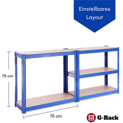 Grack Heavy Duty Shelf1 Blue Storage Shelf 5 Compartments For Basement Workshop