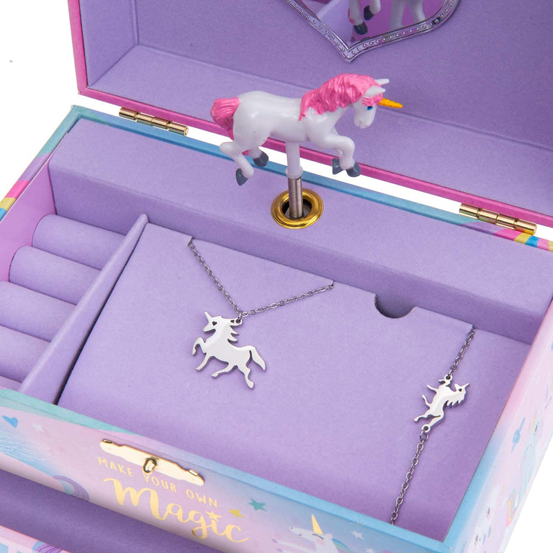 Unicorn Music Box Jewelry Set for Little Girls 3 Unicorn Gifts for Girls