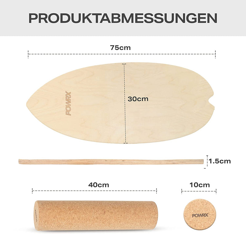 Surf balance board wood / balance skateboard including roller coordination training