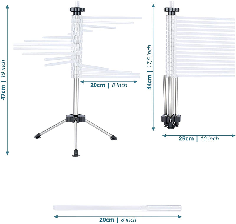 SMARTPEAS NOODLE DRYER - NOODLE STAND FOR DRYING YOUR PASTA - WITH 16 ARMS EVERY NOODLE FITS ON THE DRYING STAND