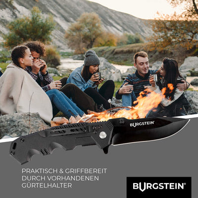 BURGSTEIN ® OUTDOOR POCKET KNIFE “BLACK COMBAT” - EXTRA SHARP