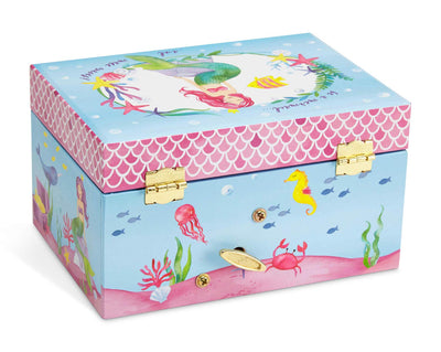 Music box jewelry box for girls with rotating unicorn rainbow