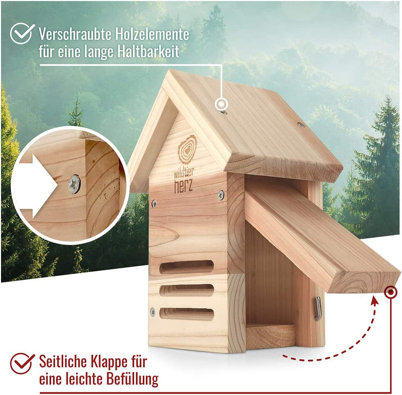 WILD ANIMAL HEART I LADYBUG HOUSE WEATHERPROOF AND UNTREATED I SOLID WOOD LADYBUG INSECT HOTEL I LADYBUG HOTEL