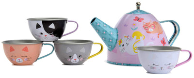 Children's play tin tea set carrying bag children's tableware play kitchen 15