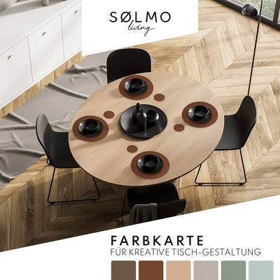 SÖLMO SØLMO I DESIGNER ROUND PLACEMAT MADE OF PU LEATHER - LARGE CHOICE OF COLORS - WIPABLE HEAT RESISTANT I PLACEMAT