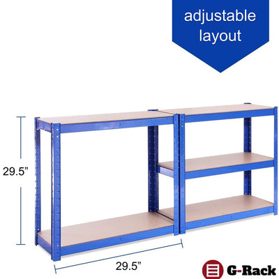 Grack Heavy Duty Shelf1 Blue Storage Shelf 5 Compartments For Basement Workshop