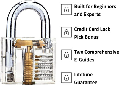 LOCK COWBOY 20-PIECE LOCKPICKING SET PROFESSIONAL WITH TRANSPARENT PADLOCK