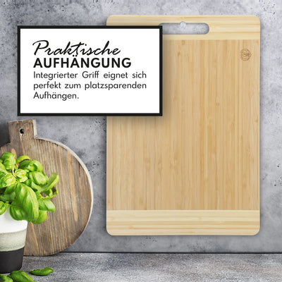 Bamboo Work I Large Wooden Cutting Board with Sturdy Handle 40x295x2cmextra