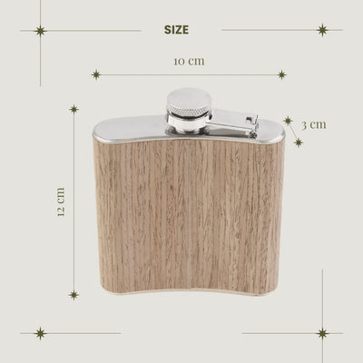 Wooden Hip Flask With Stainless Steel And Screw Cap 6oz Original And Funny