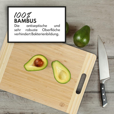 Bamboo Work I Large Wooden Cutting Board with Sturdy Handle 40x295x2cmextra