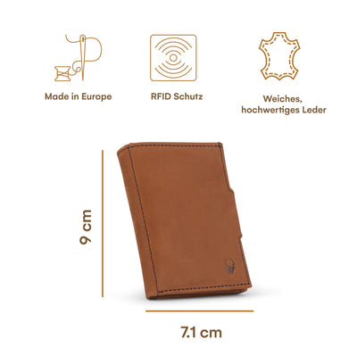 Slim Wallet Nextgen Leather I Small Wallet with Coin Compartment I Wallet with RFID