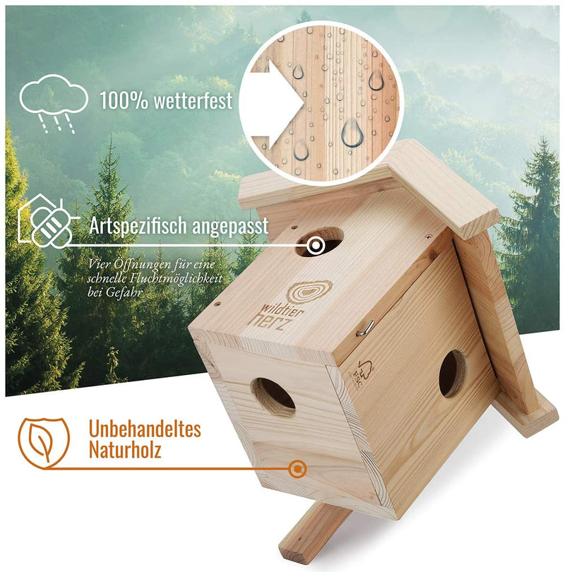 WILD ANIMAL HEART I SQUIRREL KOBEL – NEST FOR SQUIRRELS MADE OF SCREWED SOLID WOOD