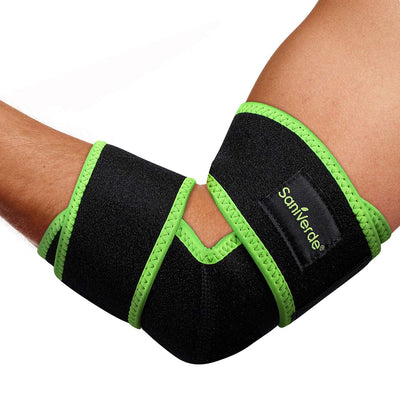 SANIVERDE ® ELBOW BANDAGE WITH VELCRO CLOSURE I ELBOW BANDAGE FOR TENNIS ARM AND GOLF ARM I ELBOW BANDAGES FOR WOMEN AND MEN