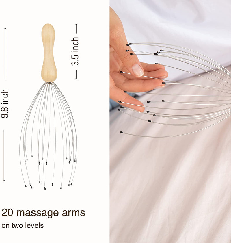 The original wooden head massager with an improved concept. Elegant head scratcher