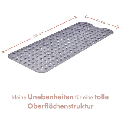 Non-Slip Extra Long Bath Mat With Suction Cups 100x40cm/40x16in