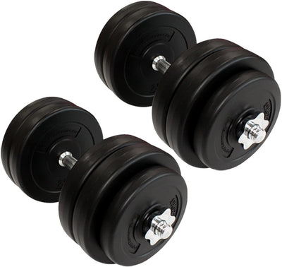 Dumbbells set of 2 plastic 30kg 2 x 15 kg dumbbell bars weights