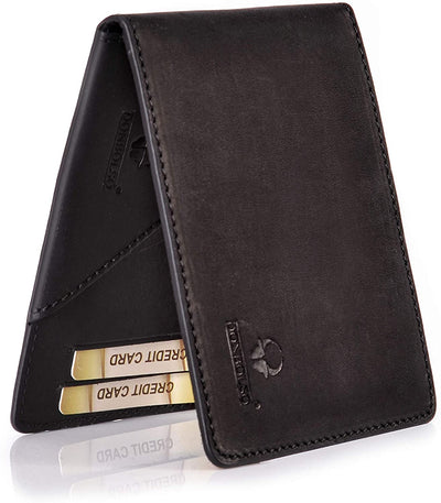 Madrid Wallet with Coin Compartment Leather Men's Mini Wallet Flat with RFID