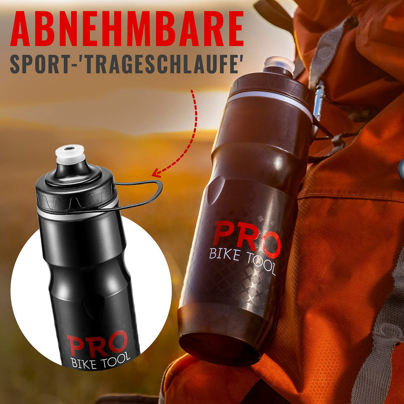 Insulated bicycle water bottle 680 ml bonus sports strap for