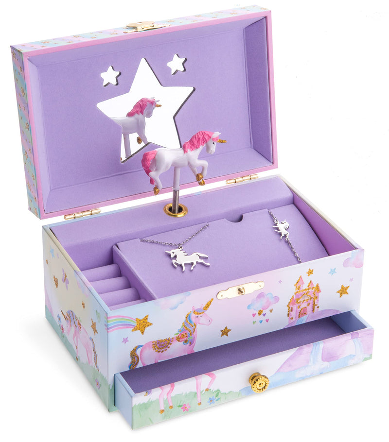 Unicorn Music Box Jewelry Set for Little Girls 3 Unicorn Gifts for Girls