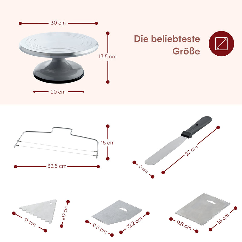 KITCHTIC CAKE PLATE ROTATABLE CAKE STAND TABLE DECORATION SET - ALUMINUM CAKE PLATE ROTATABLE