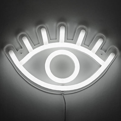 Amped Co Eye Led Neon Light Wall Decoration White 33 X 203 Cm Transparent Cable