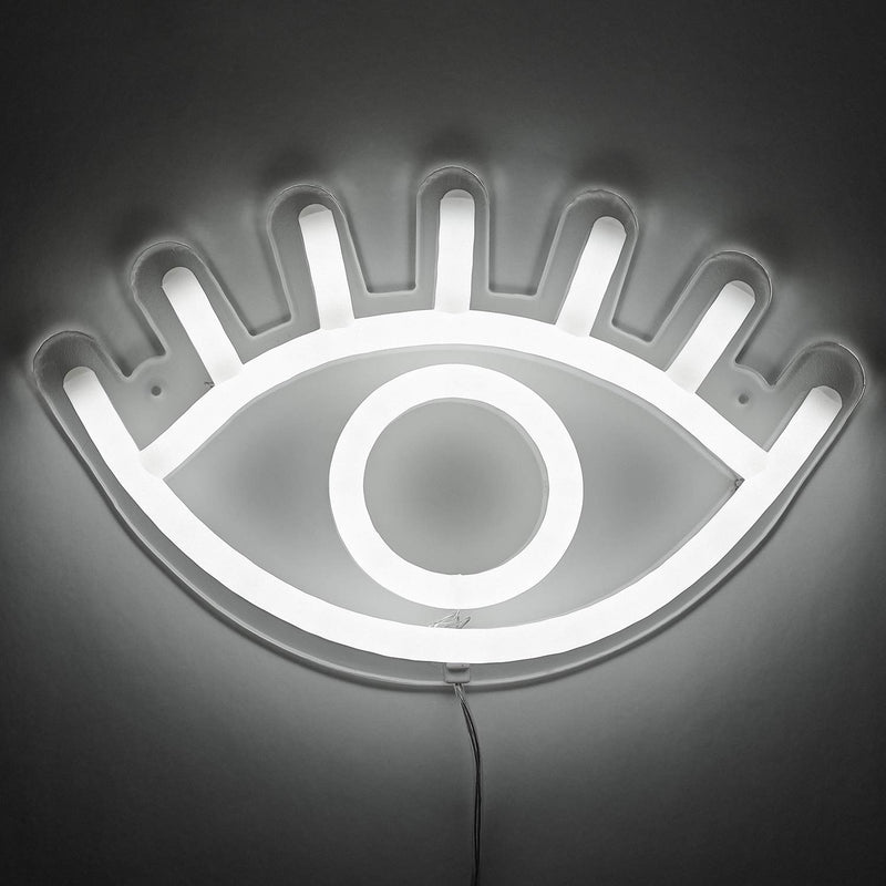 Amped Co Eye Led Neon Light Wall Decoration White 33 X 203 Cm Transparent Cable