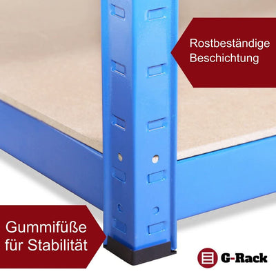 Grack Heavy Duty Shelf1 Blue Storage Shelf 5 Compartments For Basement Workshop