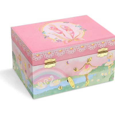 Music box jewelry box for girls with rotating unicorn rainbow