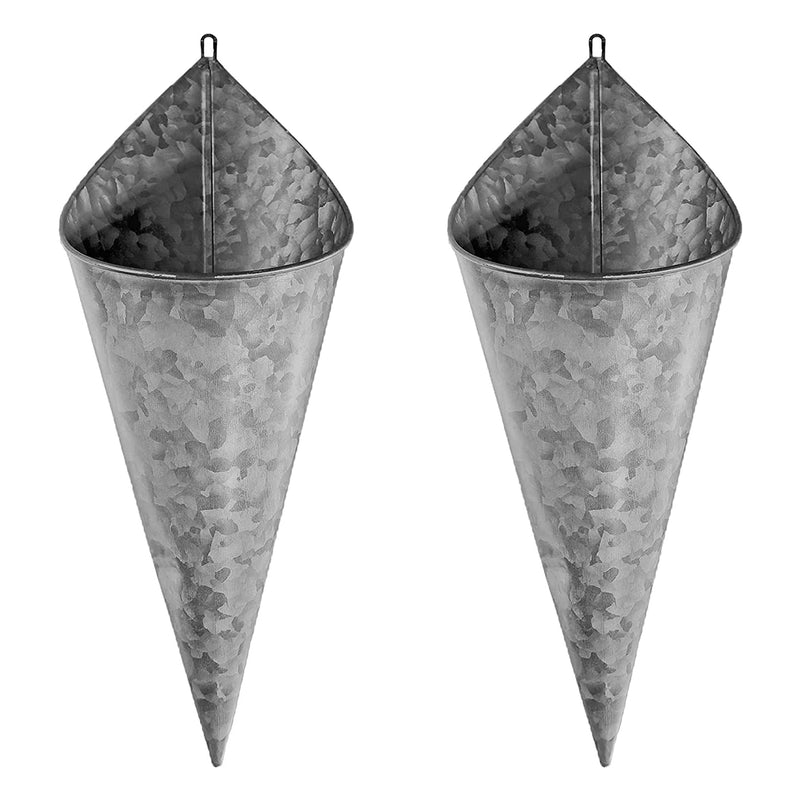 HILOPS GALVANIZED FLOWER POT WALL - TWO (2) CONE SHAPED