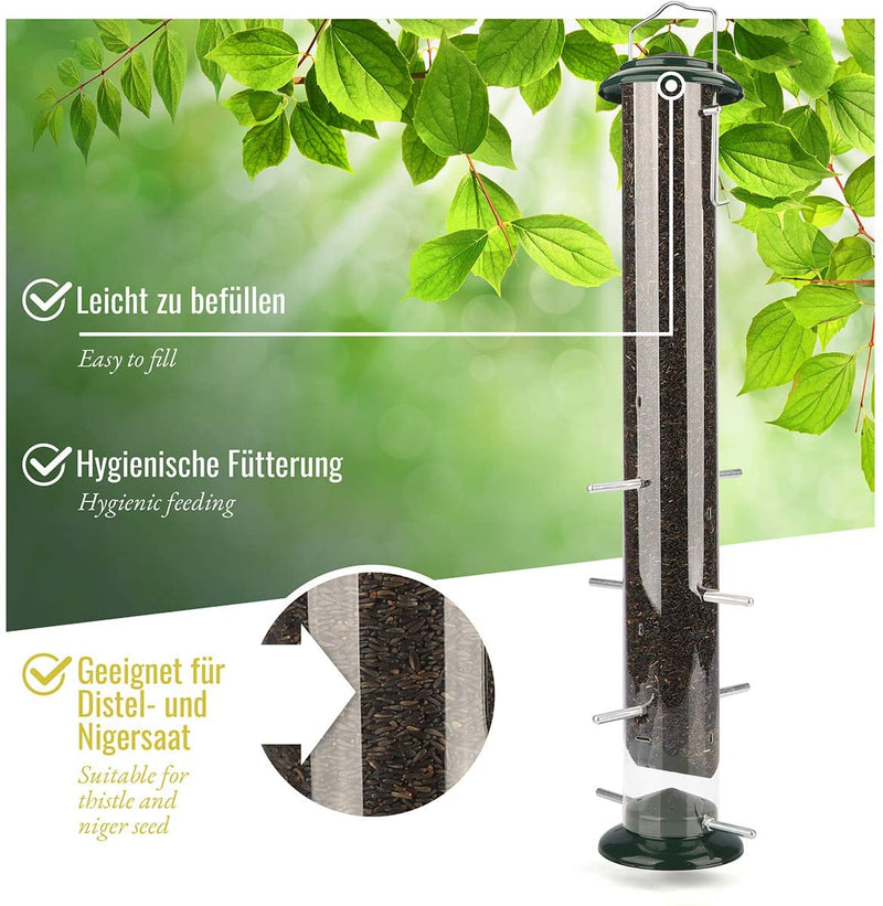 I 52cm feeding column Niger seeds for goldfinch siskin made of stainless steel