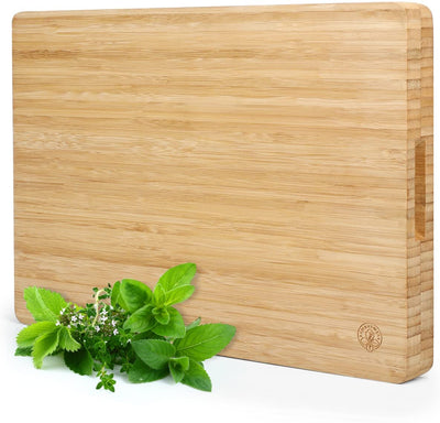 Bamboo Work I Large Wooden Cutting Board with Sturdy Handle 40x295x2cmextra