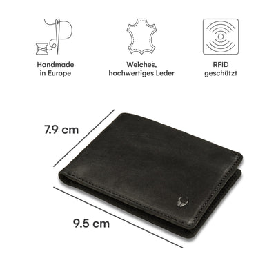 Verona wallet I space for 8 cards I compact men's wallet made of leather