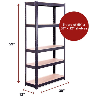 150cm X 75cm X 30cm Heavy Duty Shelves For Storage 2x 5 Tier Shelf